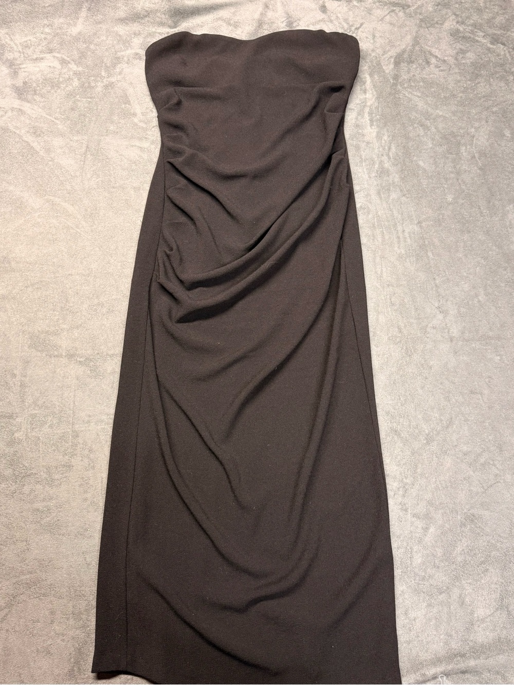Zara Strapless Black Ruched Column Dress